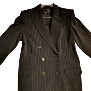 Liz Claiborne Navy Pinstripe Blazer Double Breasted Jacket, Women Size 16